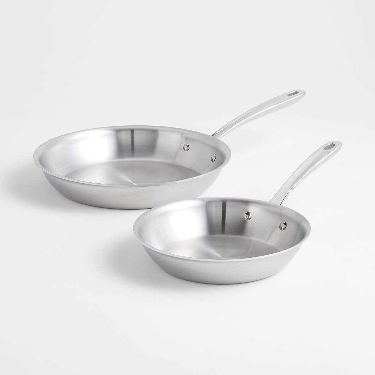 Lot de 2 poêles en inox