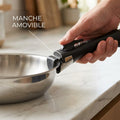 Set LAMACOM TRINEO TRI-PLY – 2 Poêles + 1 Casserole Inox 18/10 avec Manche Amovible