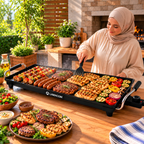 Plancha Électrique Antiadhésive LAMACOM 70 cm – Grill Multifonction
