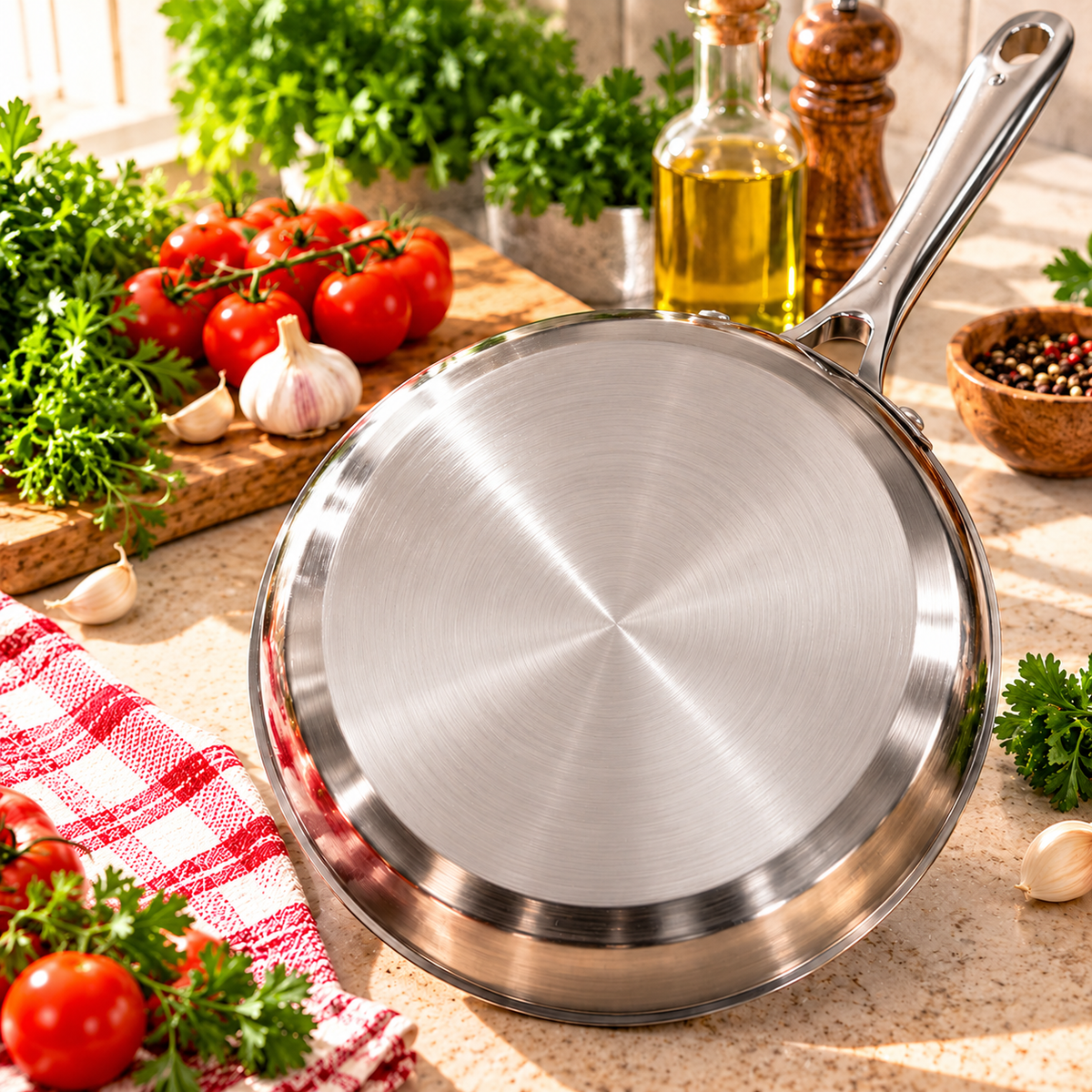 Poêle Inox LAMACOM TRINEO PLUS Ø26 cm – Acier Inoxydable