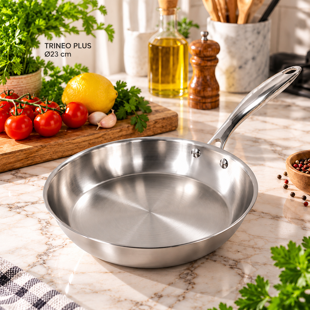 Poêle Inox LAMACOM TRINEO PLUS Ø23 cm – Acier Inoxydable
