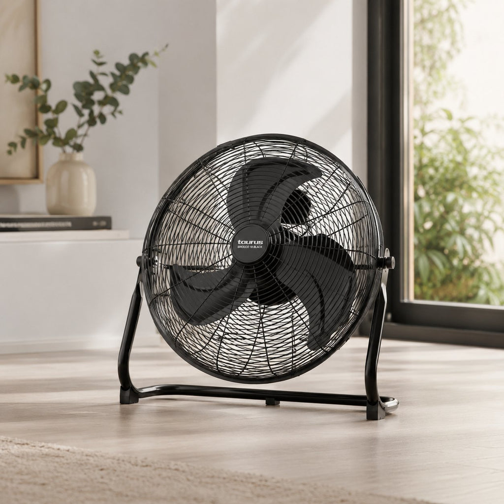 Ventilateur de sol Taurus Sirocco 18 Noir sur fond blanc