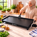 Plancha Électrique Antiadhésive LAMACOM 70 cm – Grill Multifonction