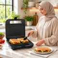 Panini Gaufrier 2 en 1 LAMACOM – 1400W | Plaques Interchangeables